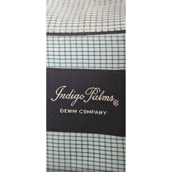 Indigo Palms Denim Company‎ plaid blue short sleeve button up shirt Sz XL - Picture 4 of 6